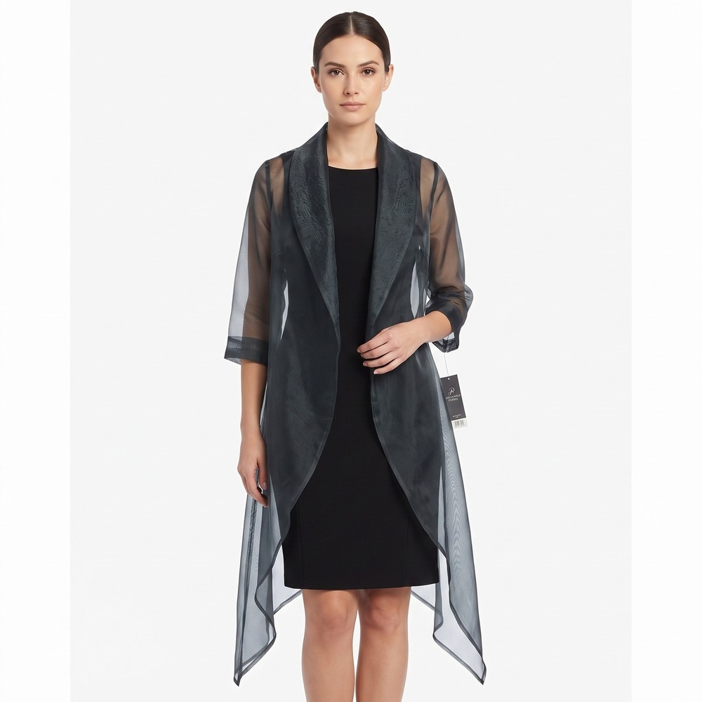 Adrianna Papell Wrap Jacket NWT $65 Women's M Dusty Emerald Organza Sheer New